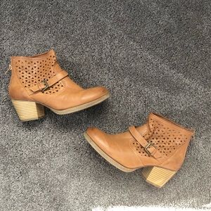 Brown heeled booties